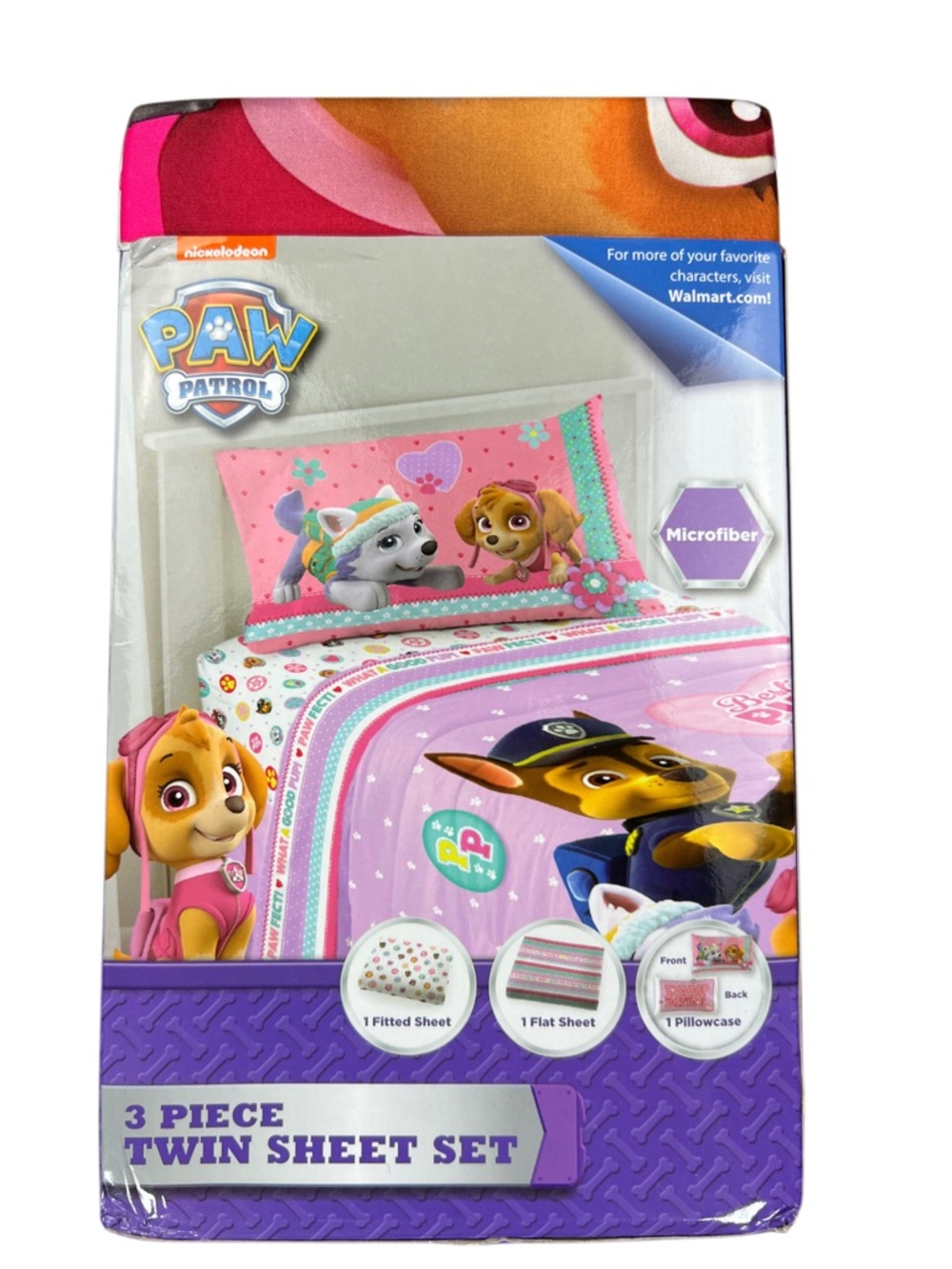 Paw Patrol Girls Best Pup Pals Twin Microfiber Sheet Set Skye Everest Chase Pink